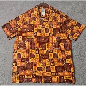 Disney Animal Kingdom Lodge‎ 2024 Hawaiian Camp Shirt Button-Up Mens Medium NWOT